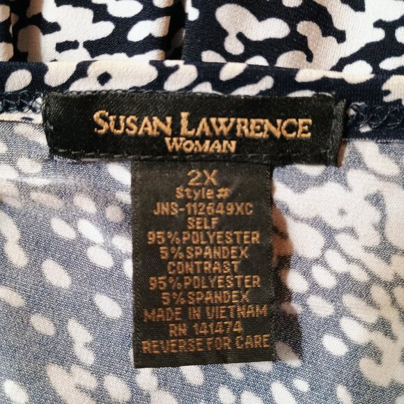 EUC: Susan Lawrence Sze. 2X Black & White Maxi Dress - Picture 3 of 4